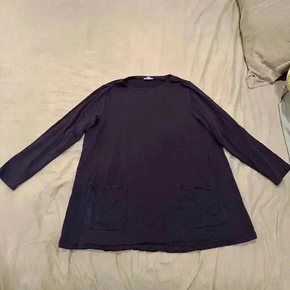 Purejill , purple shirt oversized, with pockets on the front shirt